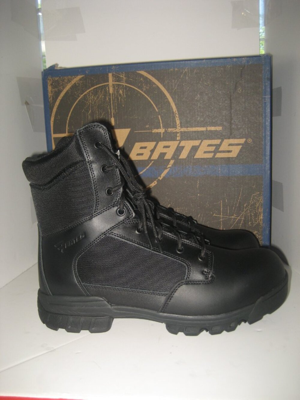 NEW 10.5 MEN'S BATES TACTICAL SPORT TALL 8" SIDE ZIP LAW ENFORCEMENT BLACK BOOTS